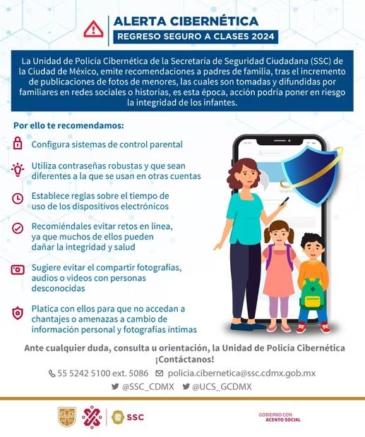 Alerta de Policía Cibernética: padres, eviten publicar fotos de menores en el regreso a clases