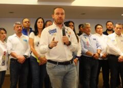 Santiago Taboada y las y los candidatos de la alianza opositora respaldan a Alessandra Rojo de La Vega; responsabilizan a Martí Batres de la violencia
